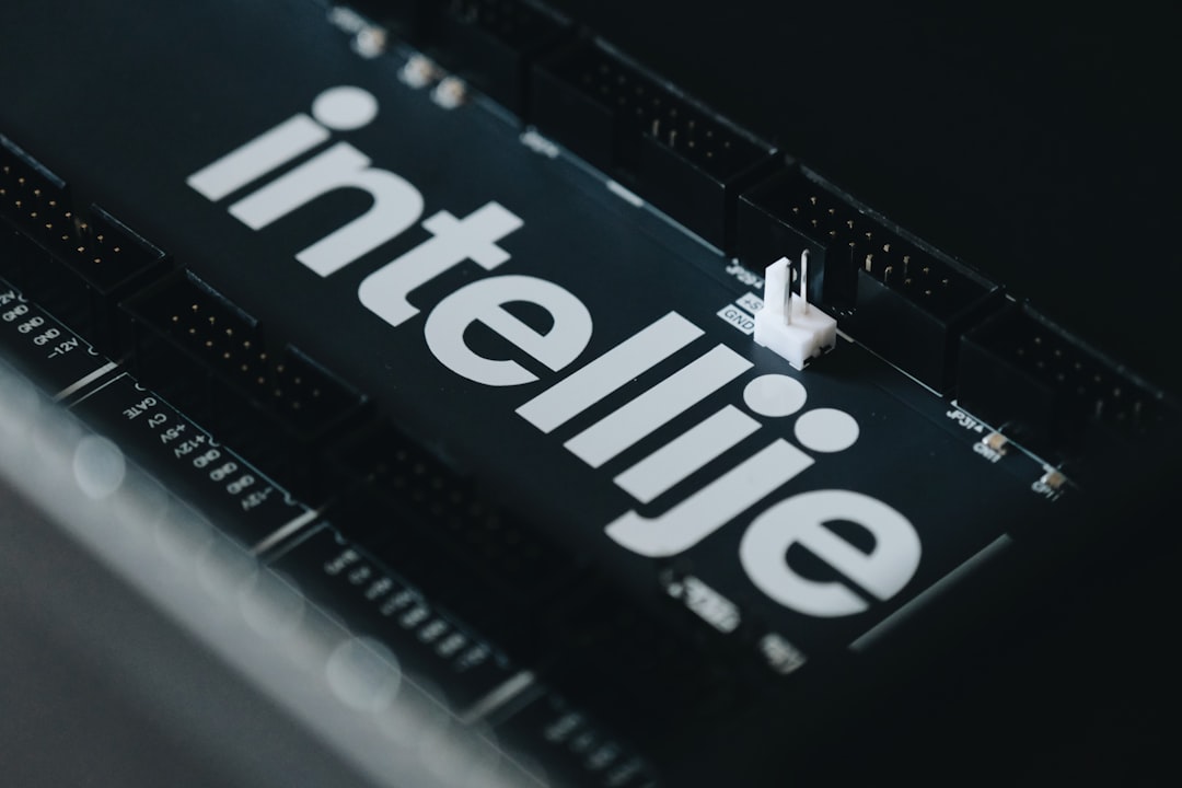 Close-up of the intellij branding on a computer component. — Photo by Egor Komarov on Unsplash