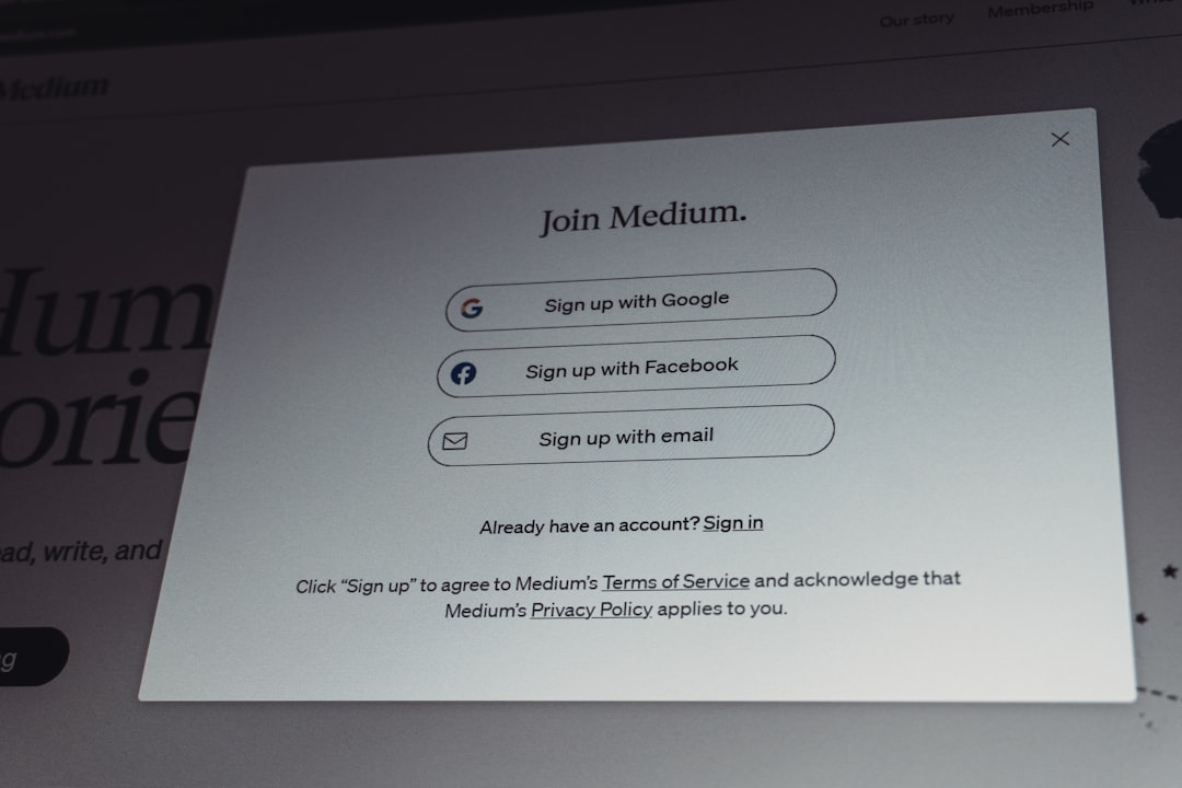 Join medium sign-up screen with google, facebook, and email options. — Photo by Zulfugar Karimov on Unsplash