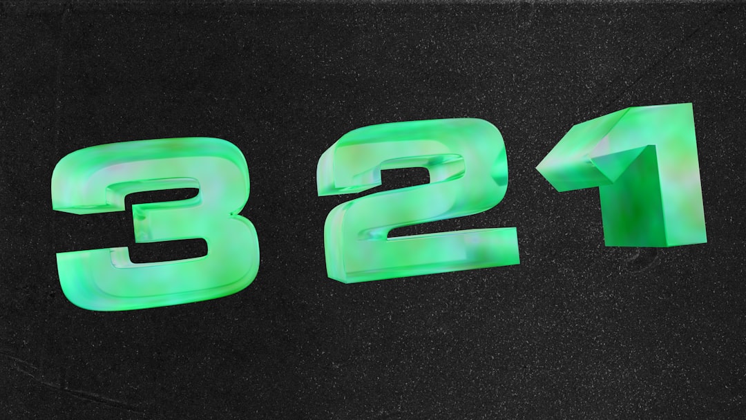 Green numbers 3, 2, and 1 on black background — Photo by Logan Voss on Unsplash